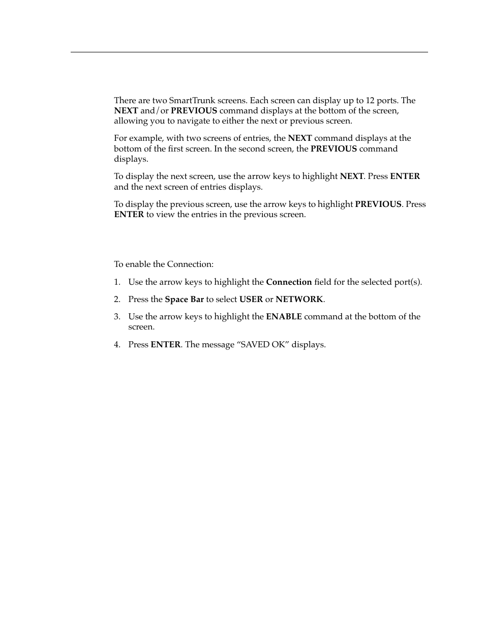 Displaying the smarttrunk ports, Enabling the connection | Cabletron Systems 9E423-36 User Manual | Page 15 / 16