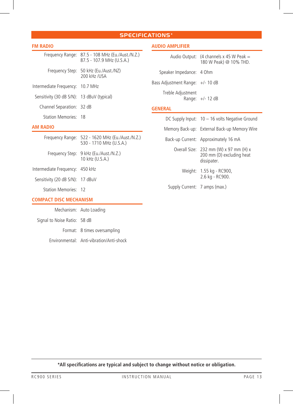 GME RC900 User Manual | Page 13 / 16