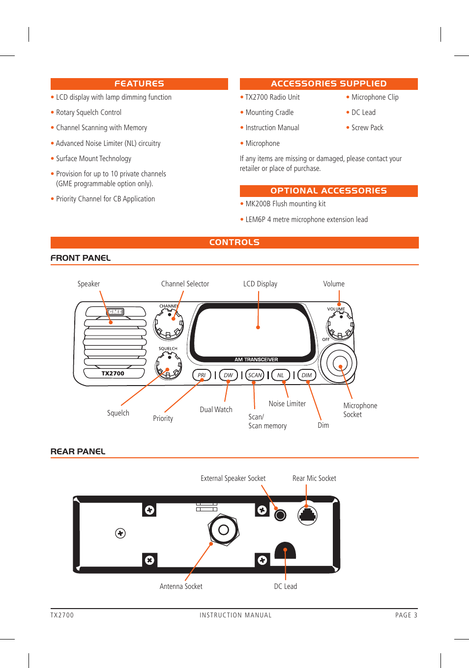 GME TX2700 User Manual | Page 3 / 12