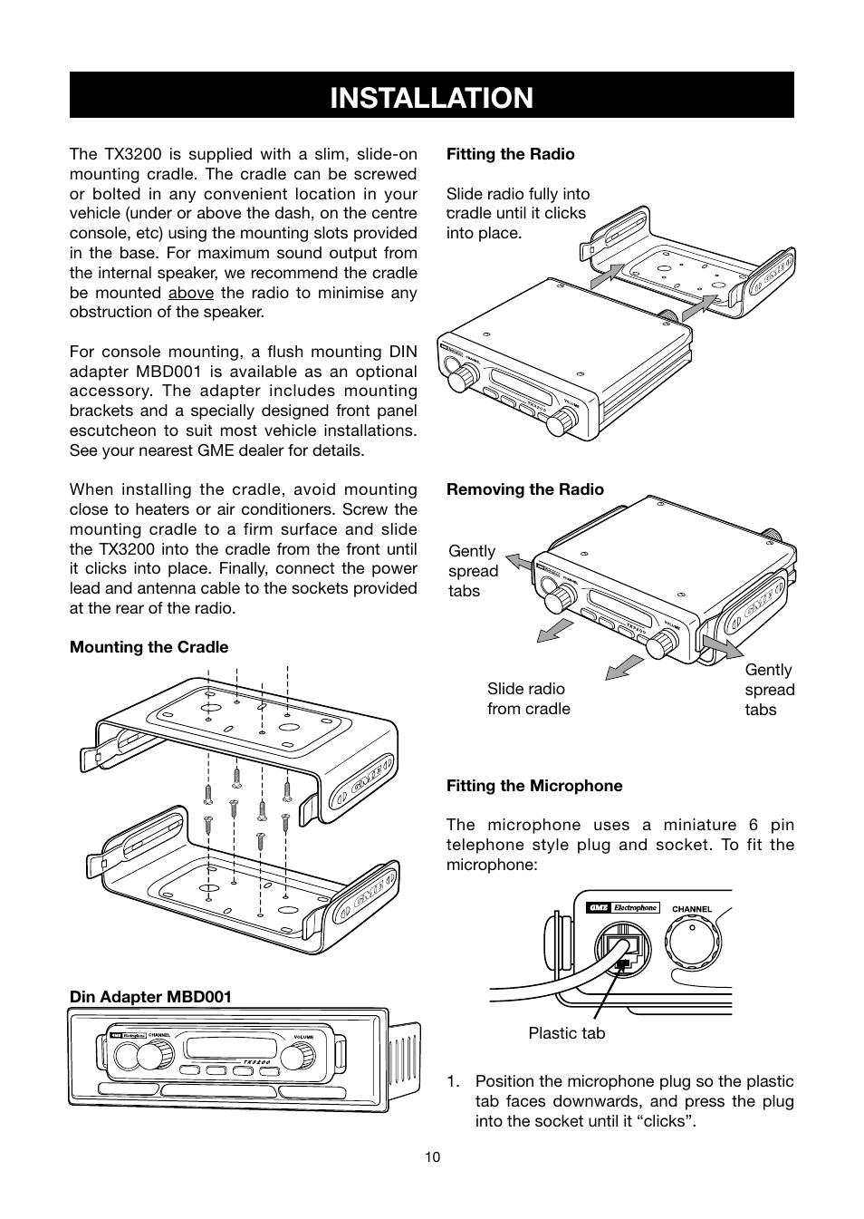 Installation | GME TX3200 User Manual | Page 10 / 16