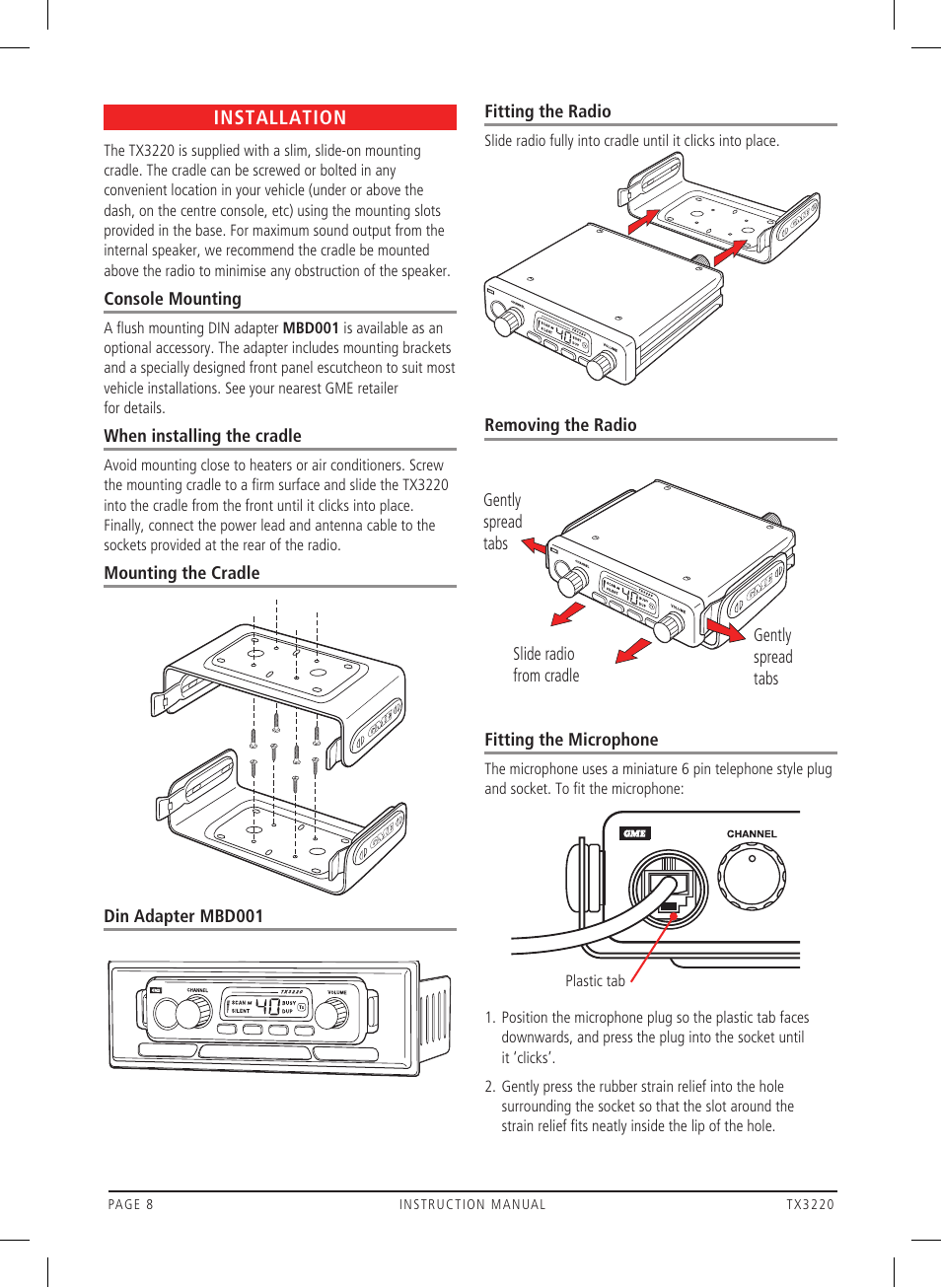 Installation | GME TX3220 User Manual | Page 8 / 12