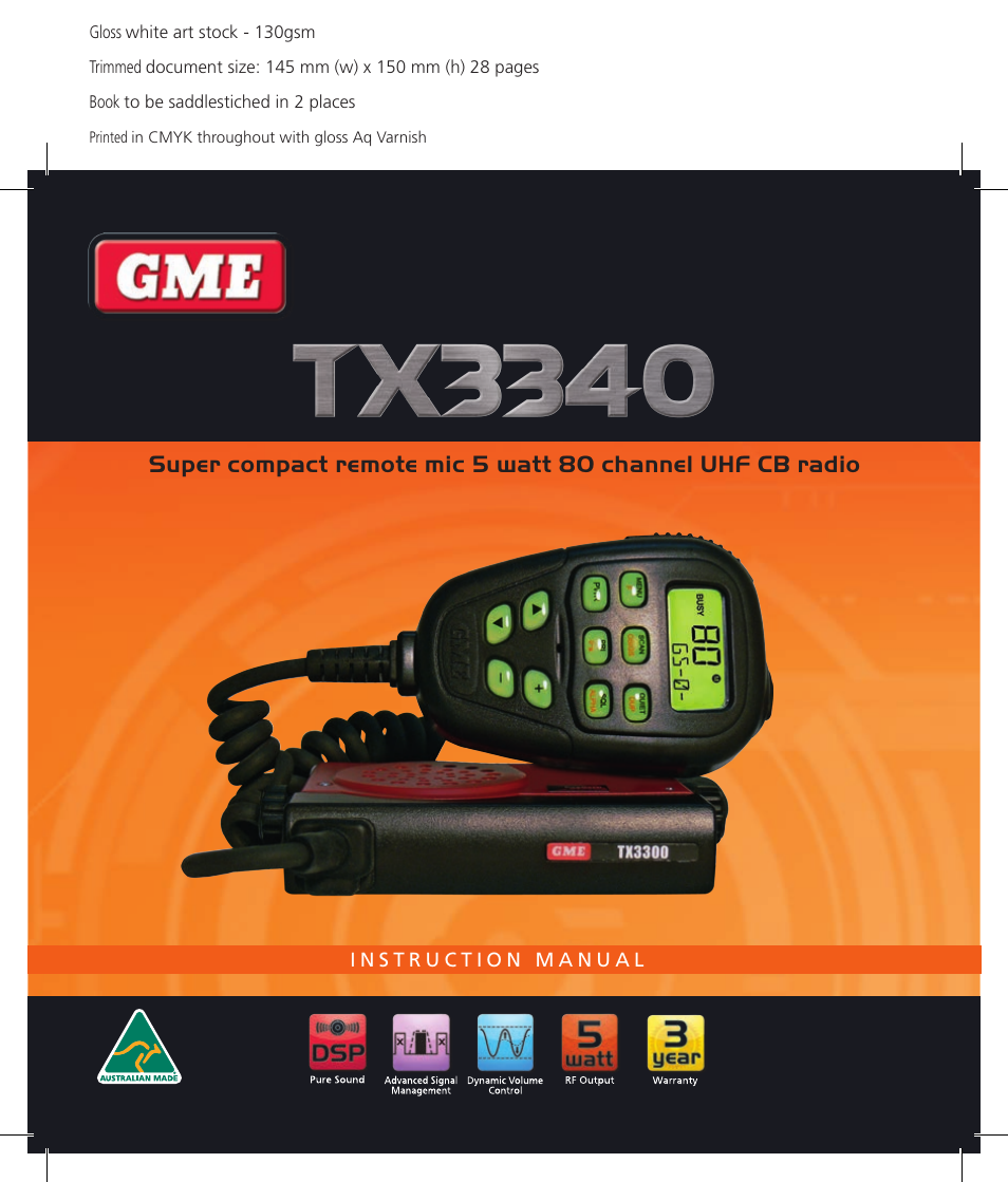 GME TX3340 User Manual | 28 pages