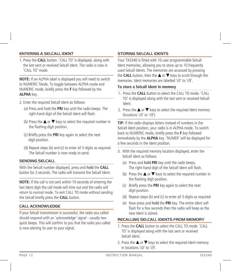 GME TX3340 User Manual | Page 12 / 28