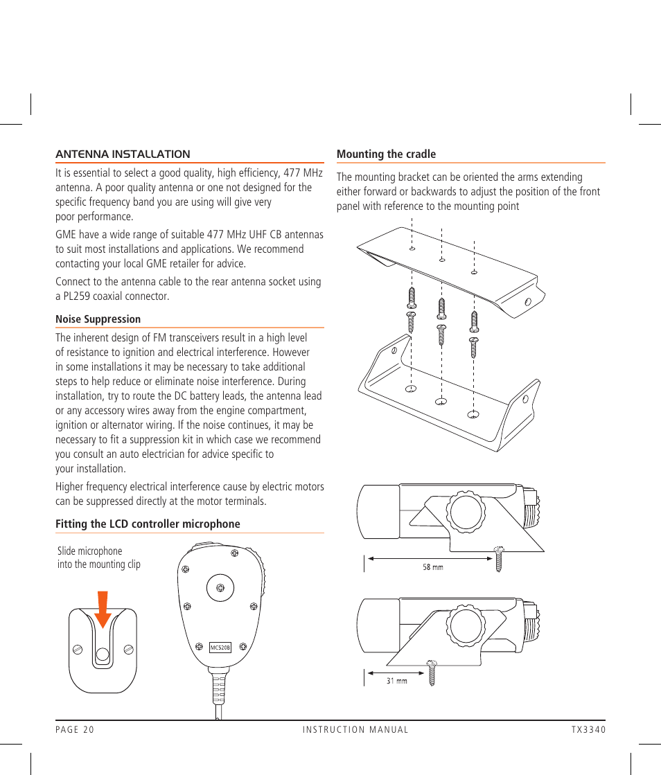 GME TX3340 User Manual | Page 20 / 28