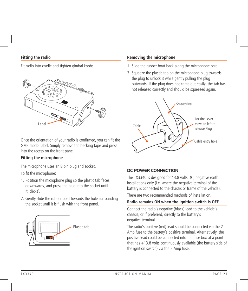 GME TX3340 User Manual | Page 21 / 28