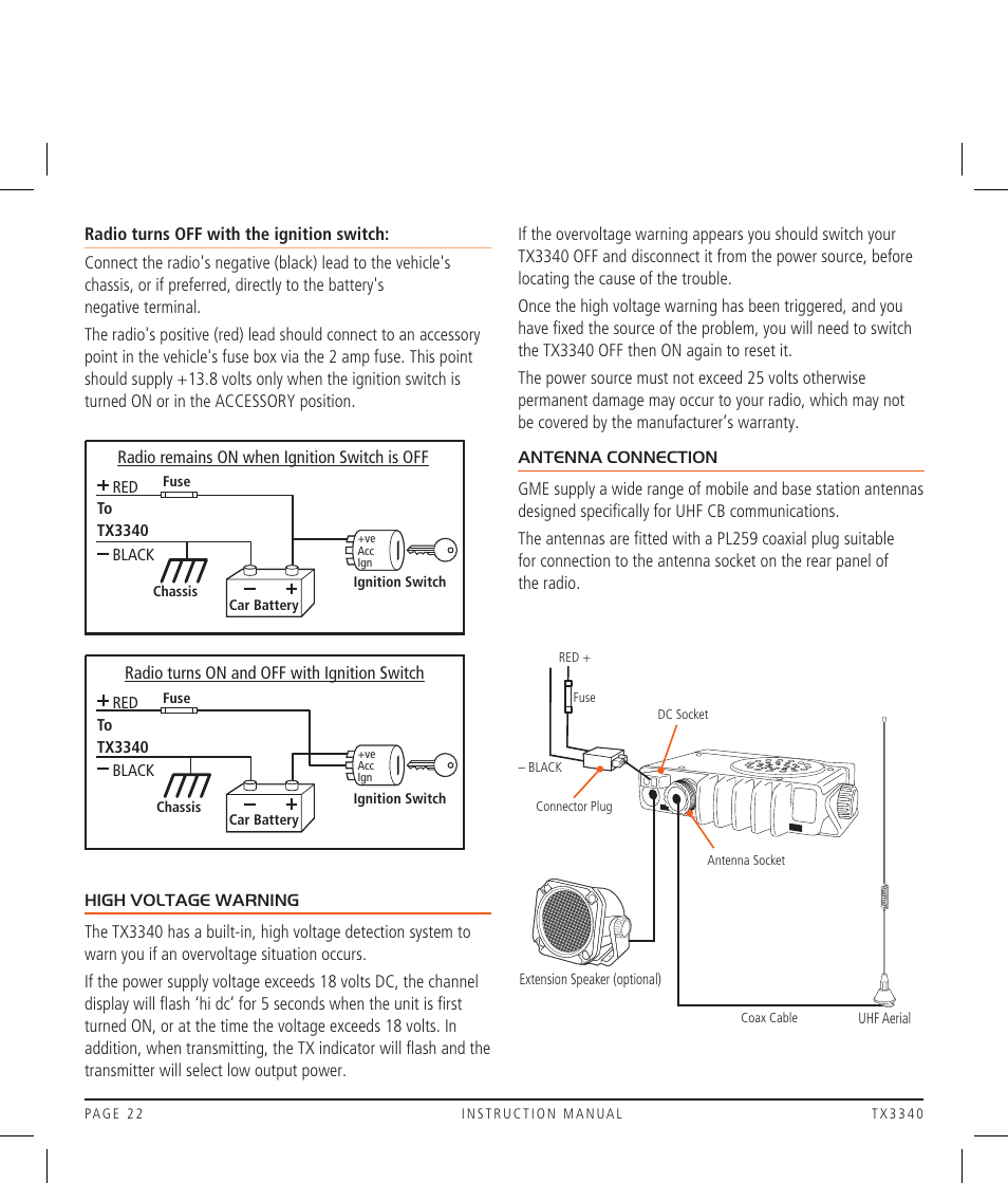 GME TX3340 User Manual | Page 22 / 28