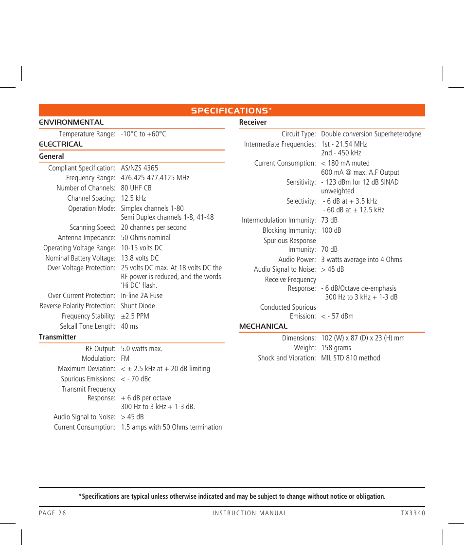 GME TX3340 User Manual | Page 26 / 28