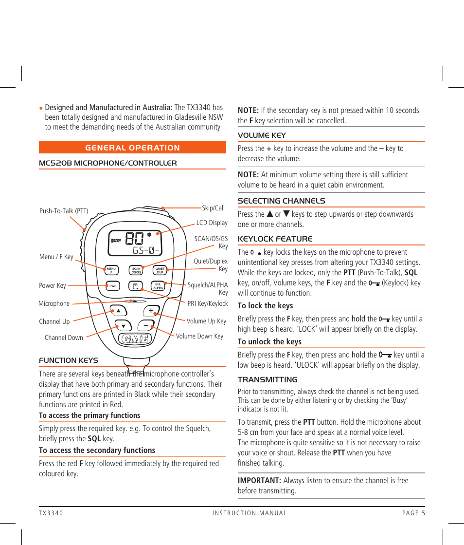 GME TX3340 User Manual | Page 5 / 28