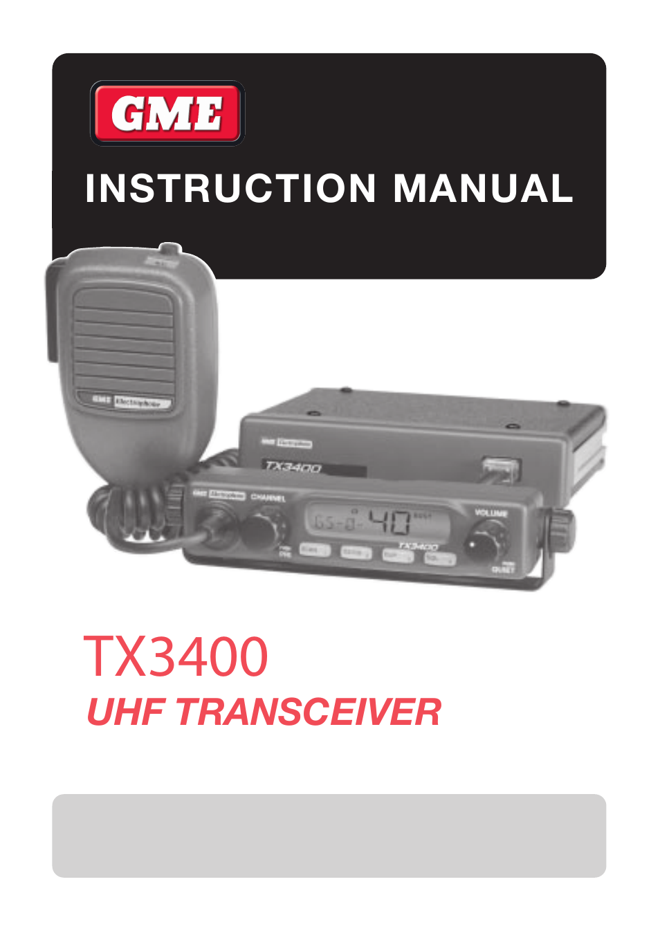 GME TX3400 User Manual | 24 pages