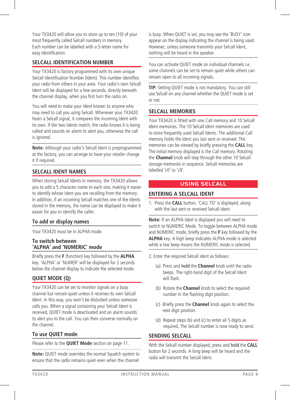 GME TX3420 User Manual | Page 9 / 24