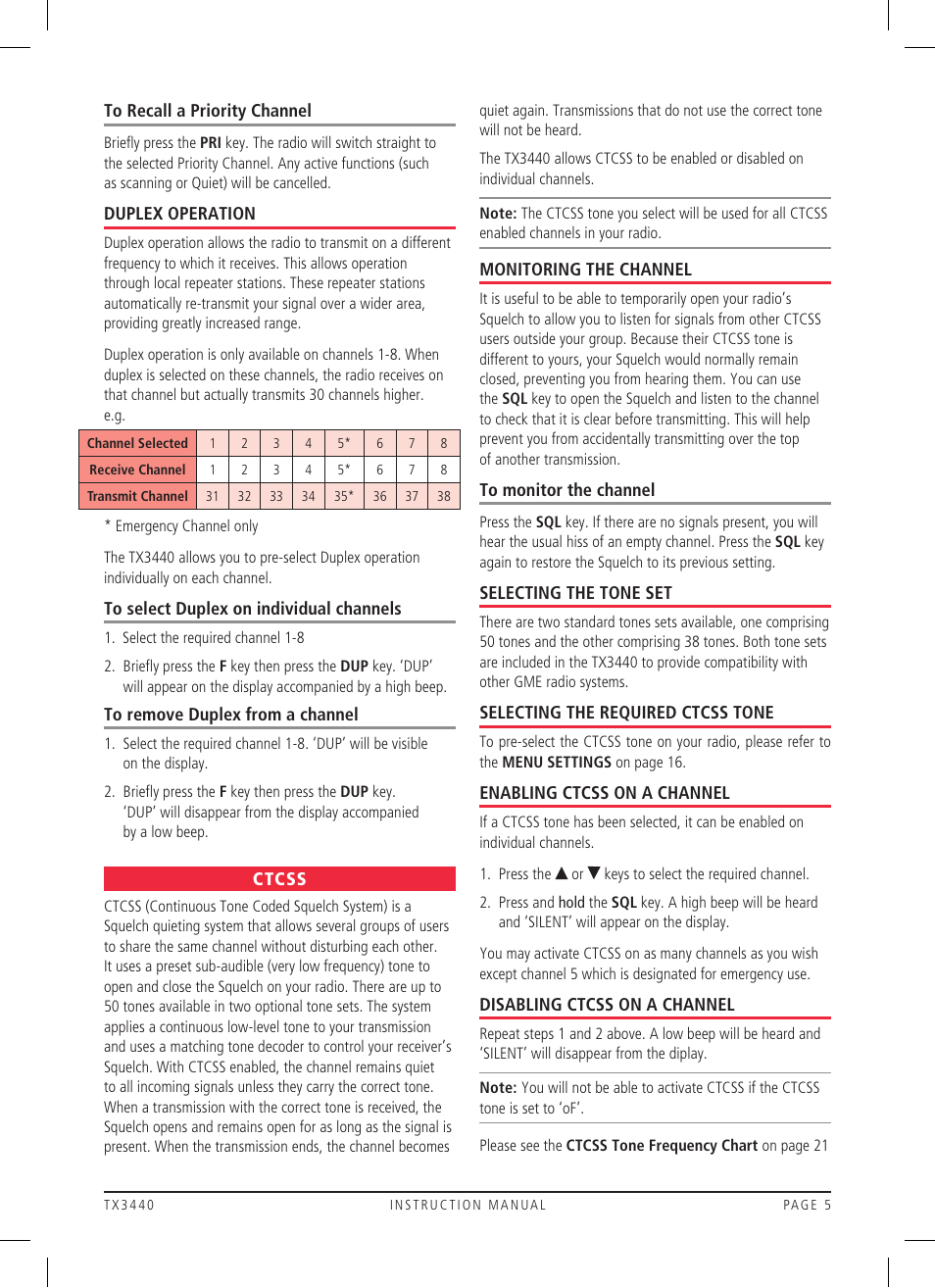 GME TX3440 User Manual | Page 5 / 24