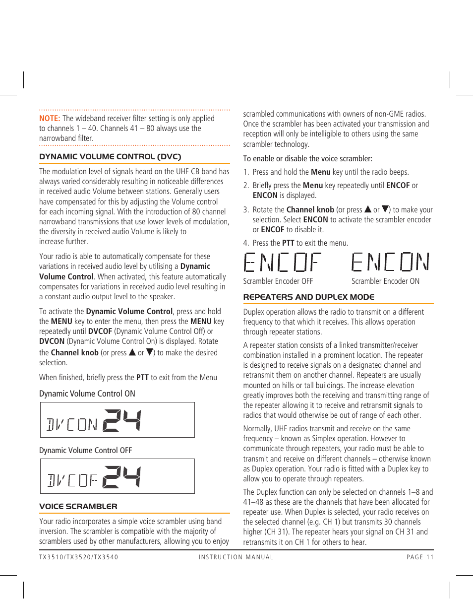 GME TX3520 User Manual | Page 11 / 36