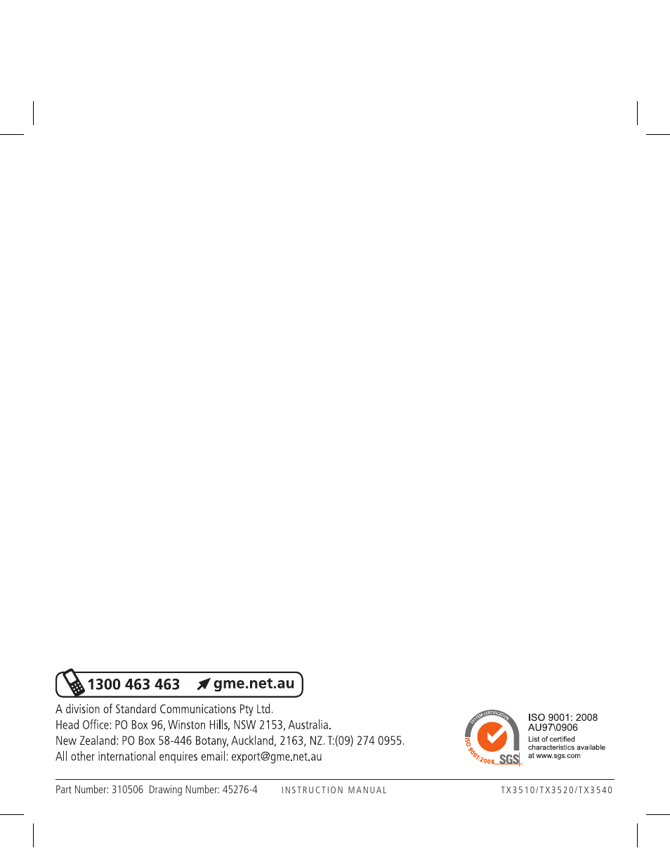 GME TX3520 User Manual | Page 36 / 36