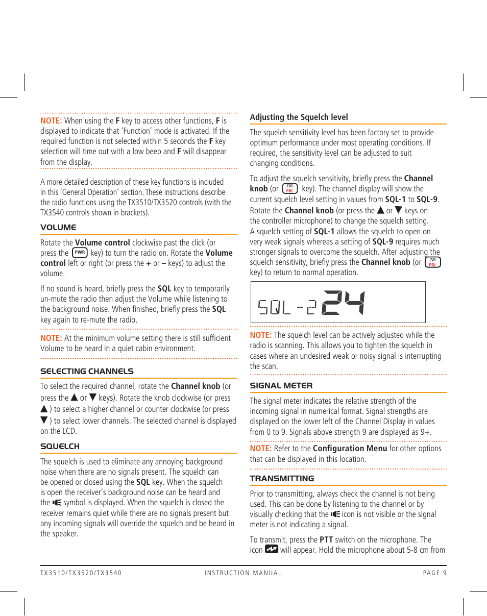 GME TX3520 User Manual | Page 9 / 36