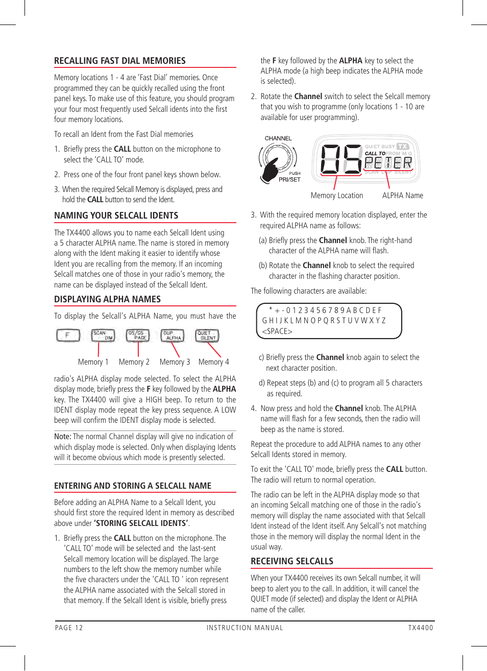 GME TX4400 User Manual | Page 12 / 24