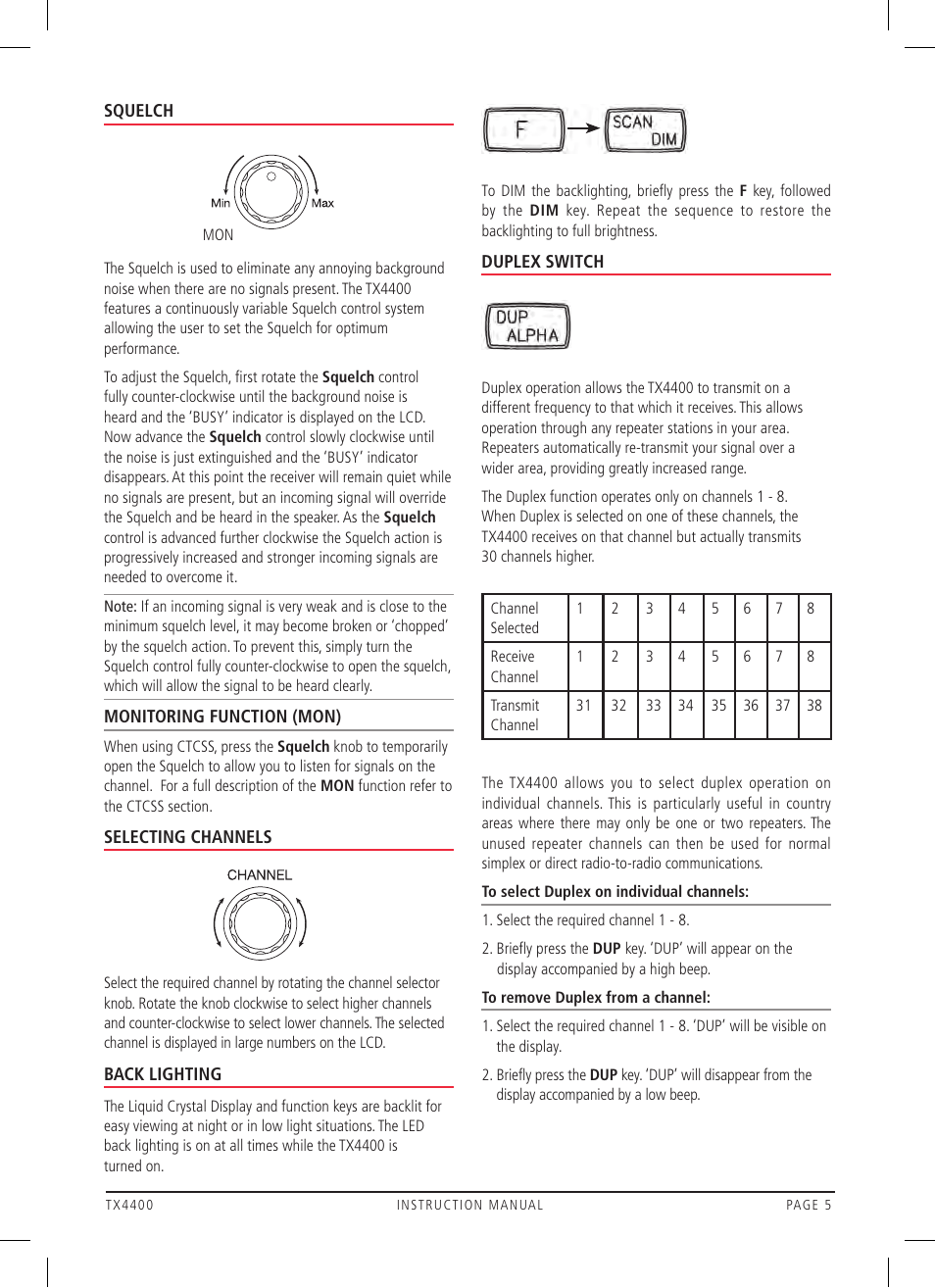 GME TX4400 User Manual | Page 5 / 24