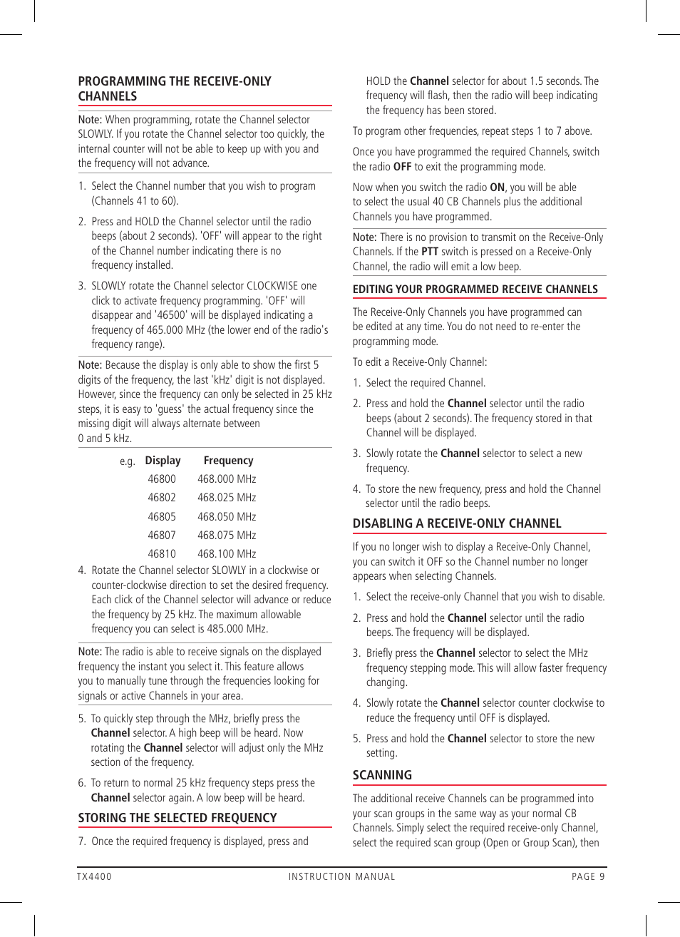 GME TX4400 User Manual | Page 9 / 24