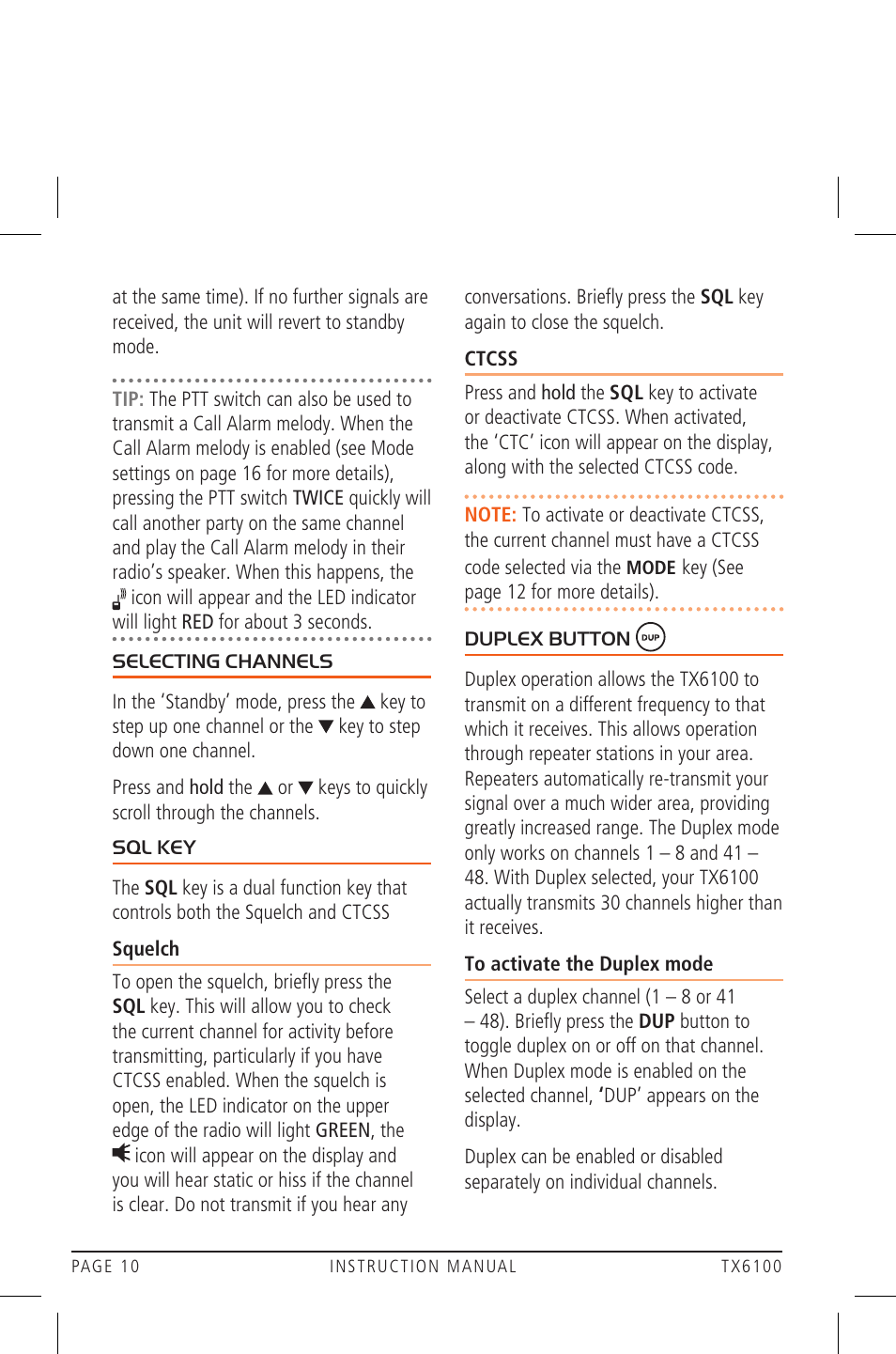 GME TX6100 User Manual | Page 10 / 24