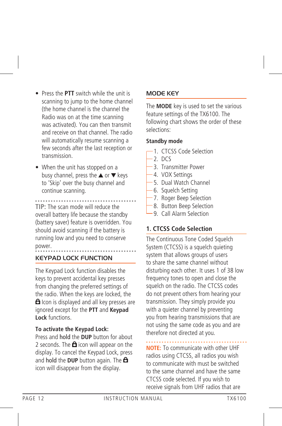 GME TX6100 User Manual | Page 12 / 24