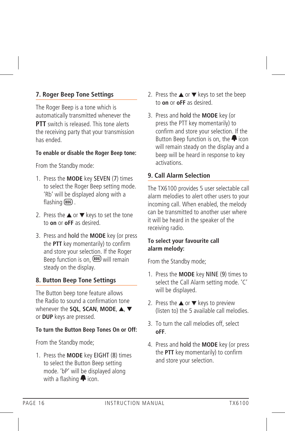 GME TX6100 User Manual | Page 16 / 24