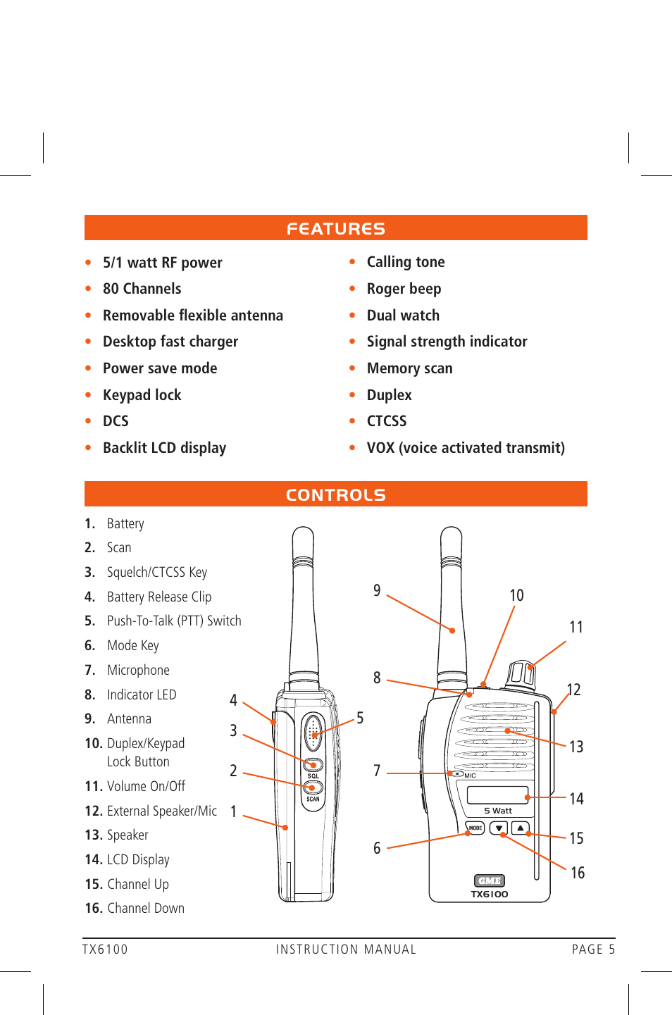 GME TX6100 User Manual | Page 5 / 24