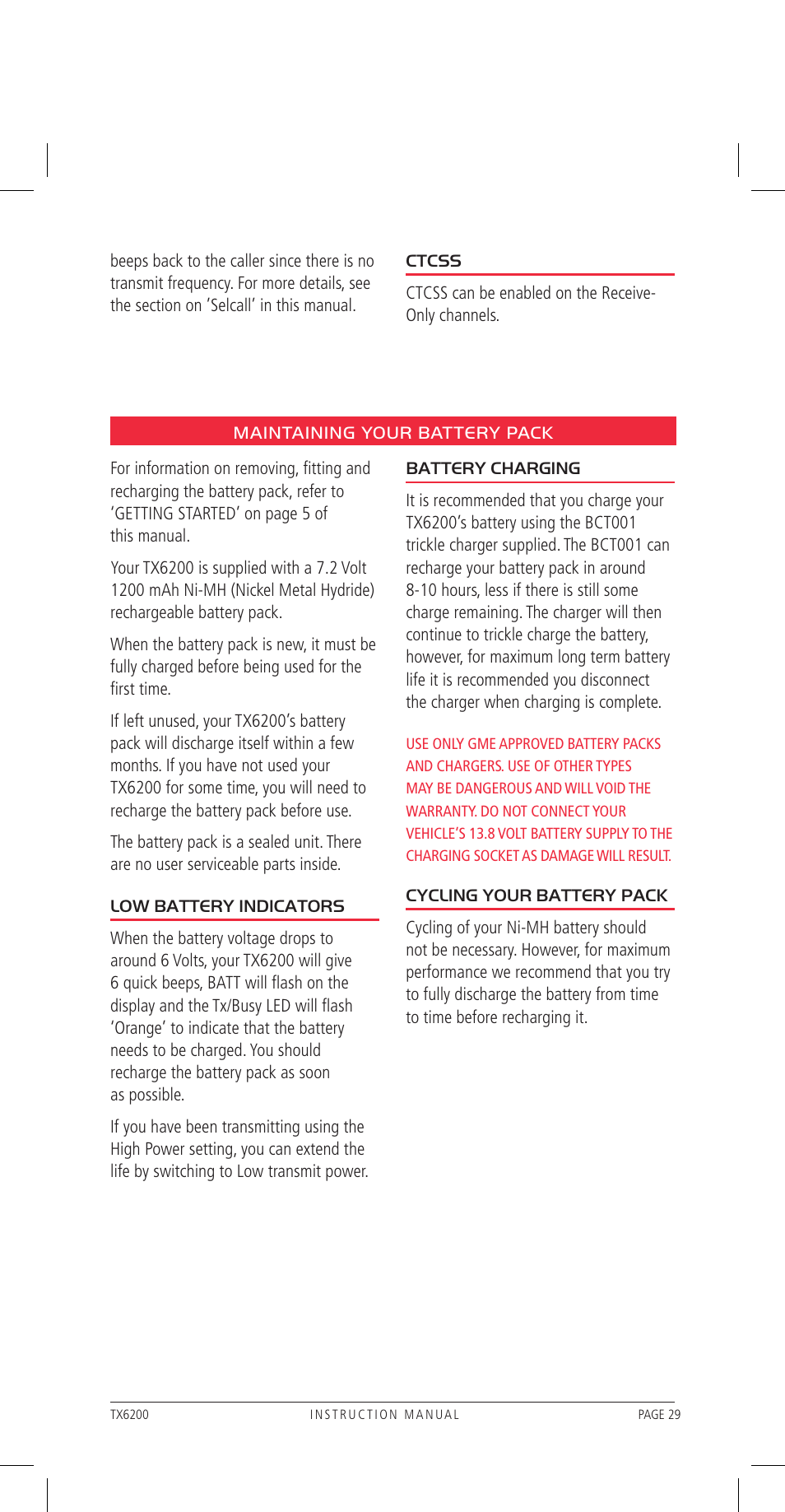 GME TX6200 User Manual | Page 29 / 36