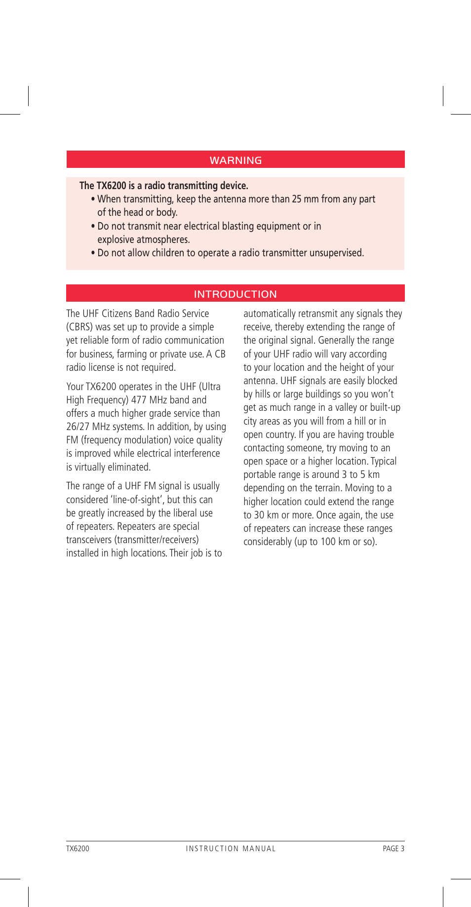 GME TX6200 User Manual | Page 3 / 36