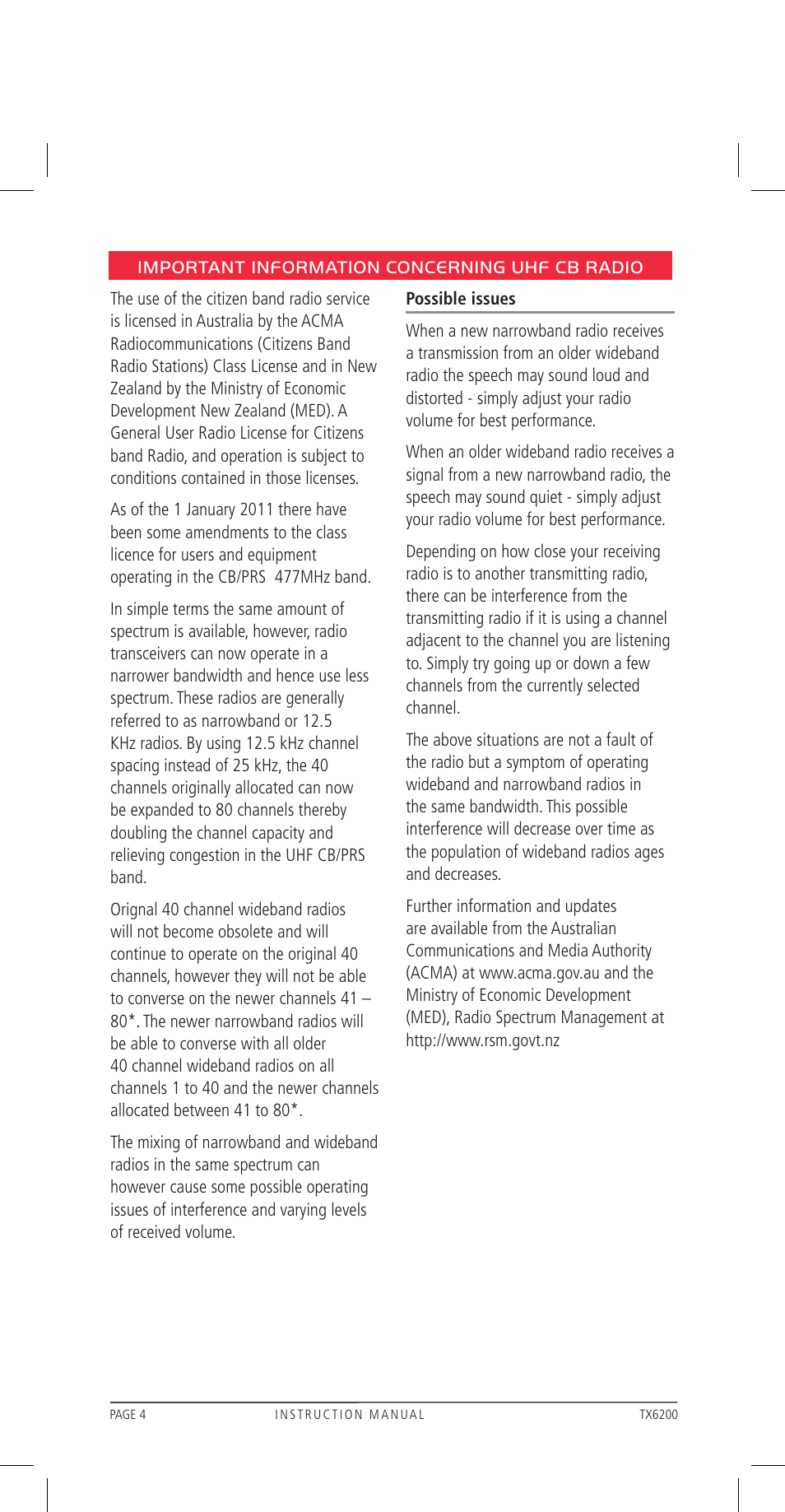 GME TX6200 User Manual | Page 4 / 36