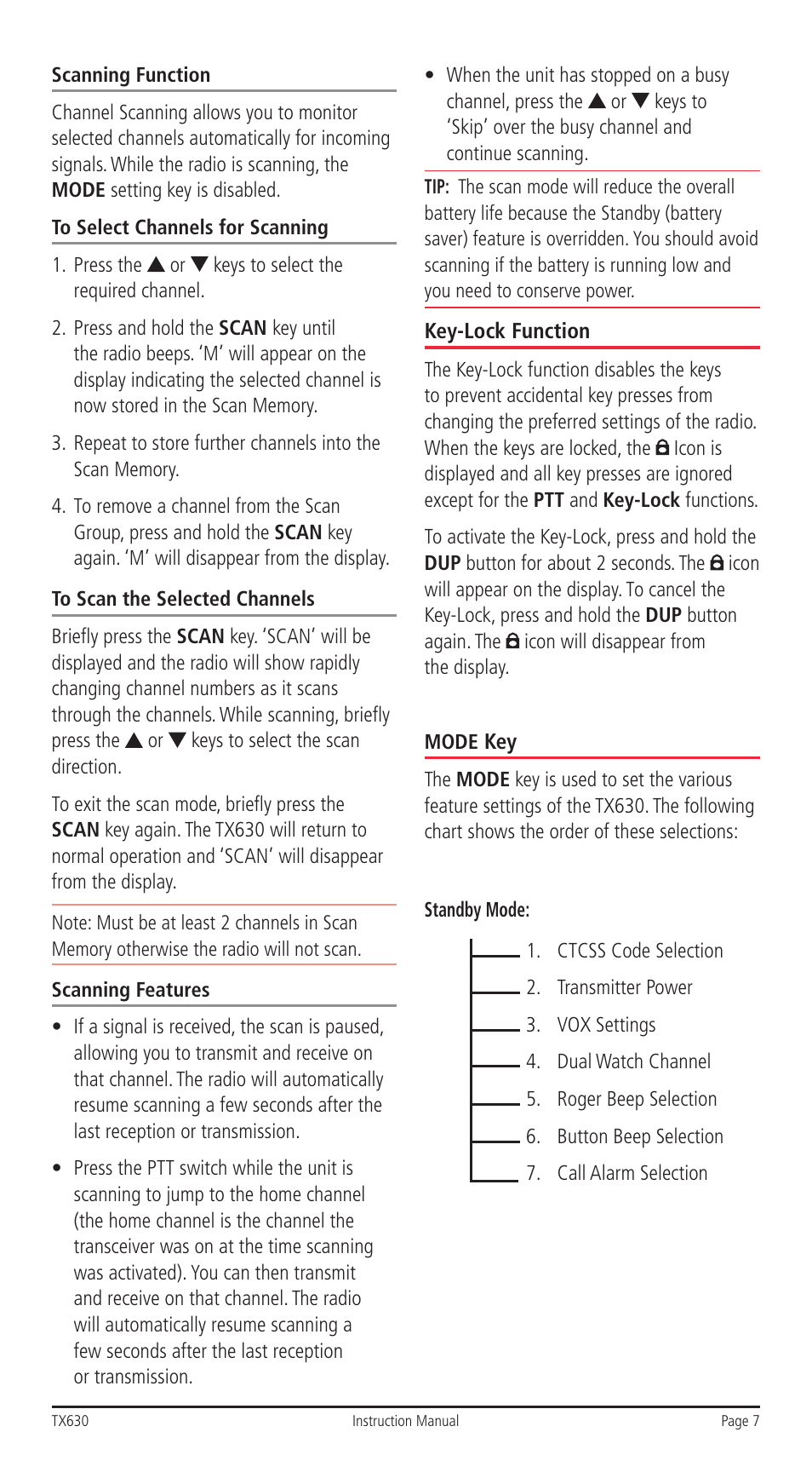 GME TX630 User Manual | Page 7 / 12