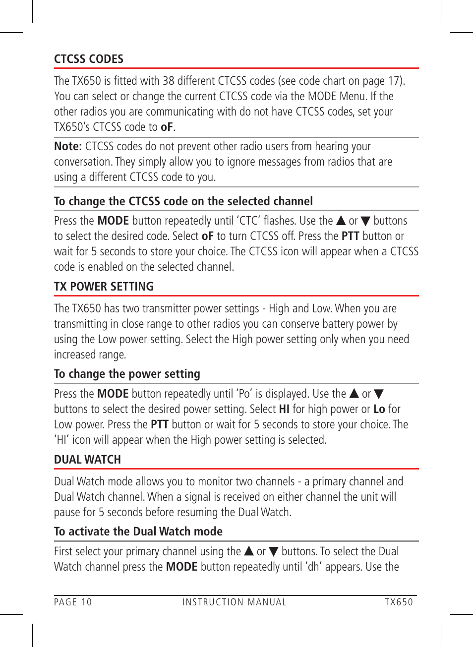GME TX650 User Manual | Page 10 / 20