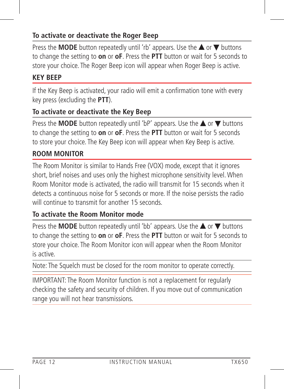 GME TX650 User Manual | Page 12 / 20