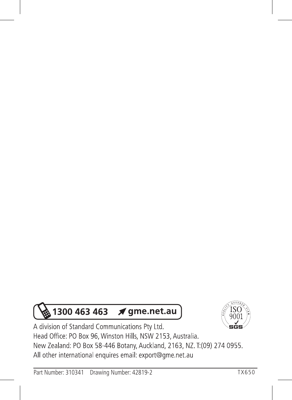 GME TX650 User Manual | Page 20 / 20