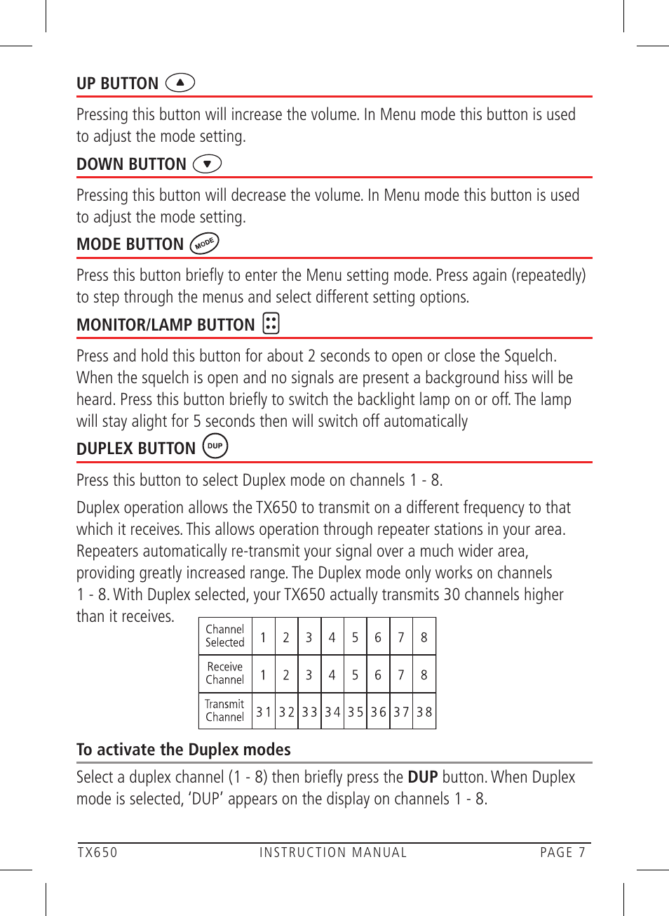 GME TX650 User Manual | Page 7 / 20