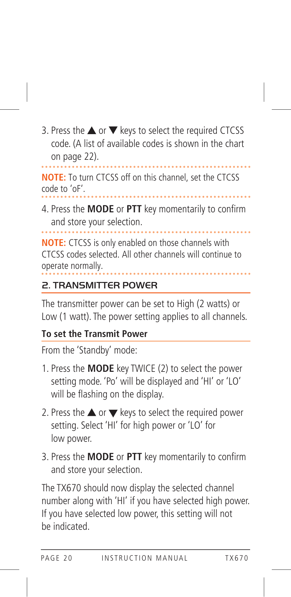 GME TX670 User Manual | Page 20 / 32
