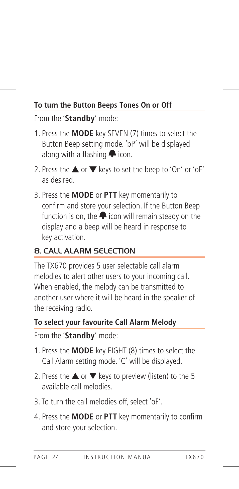 GME TX670 User Manual | Page 24 / 32