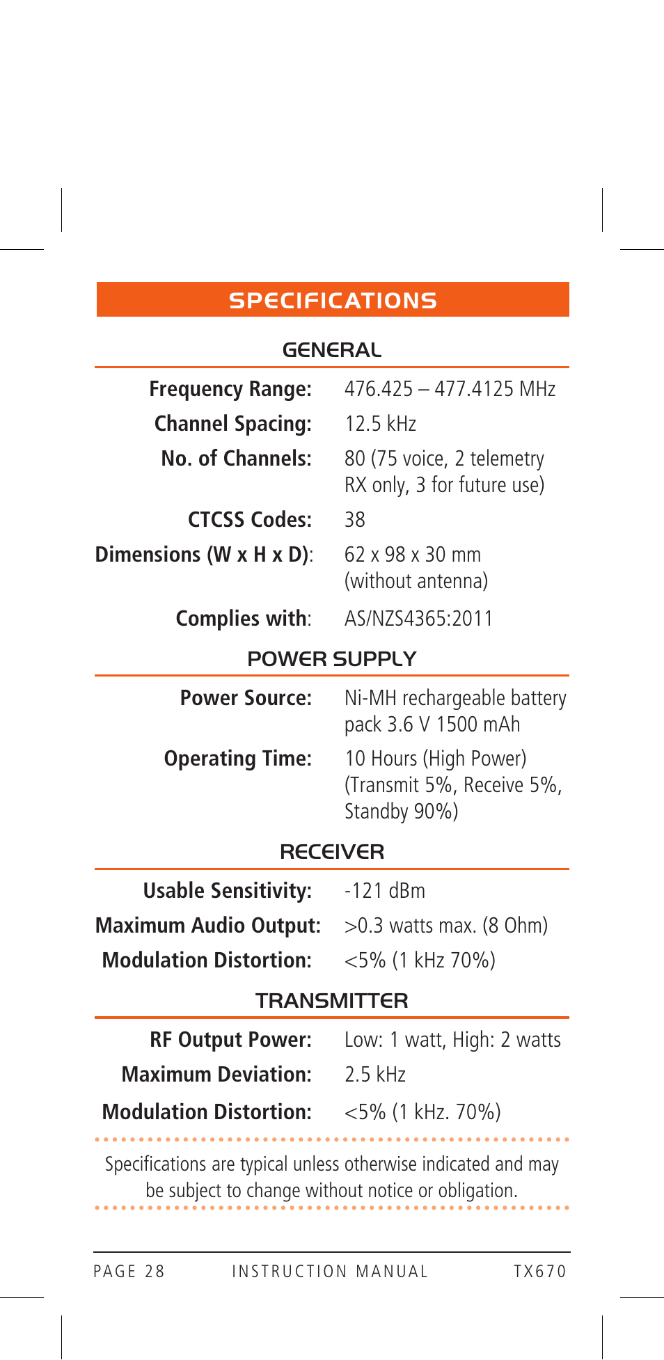 GME TX670 User Manual | Page 28 / 32
