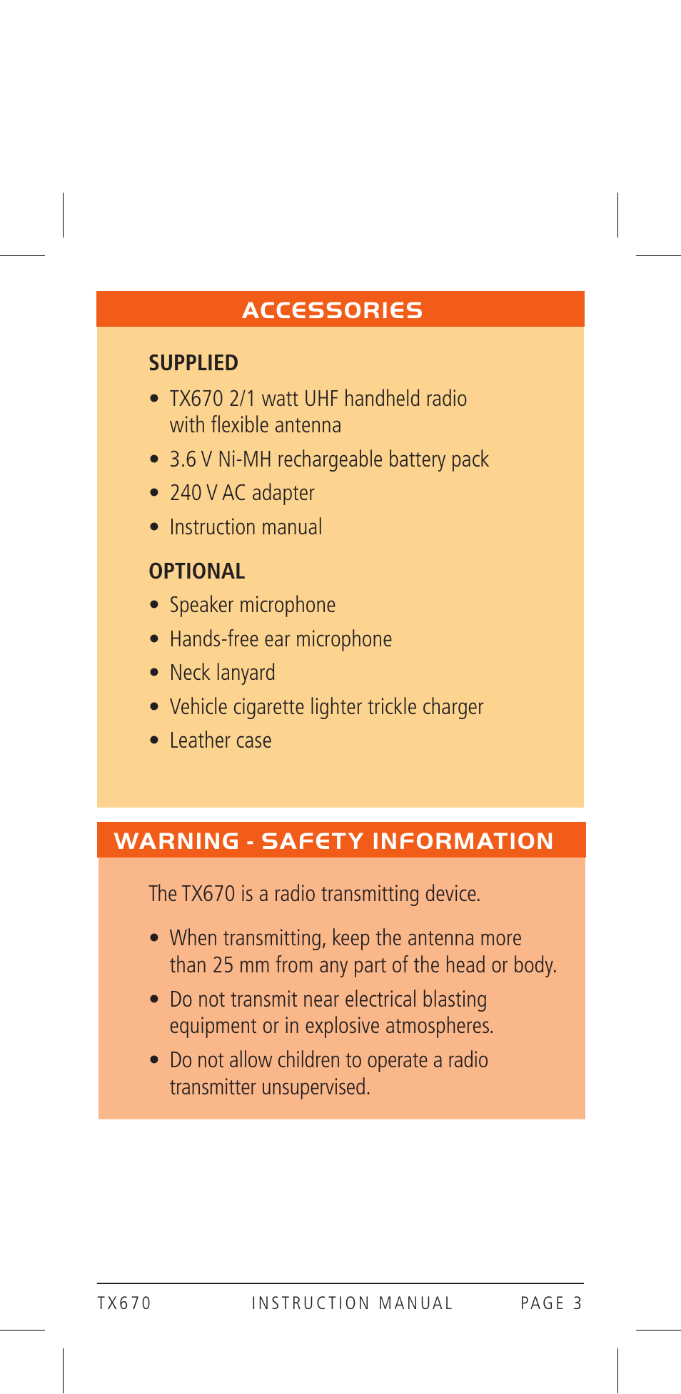 GME TX670 User Manual | Page 3 / 32