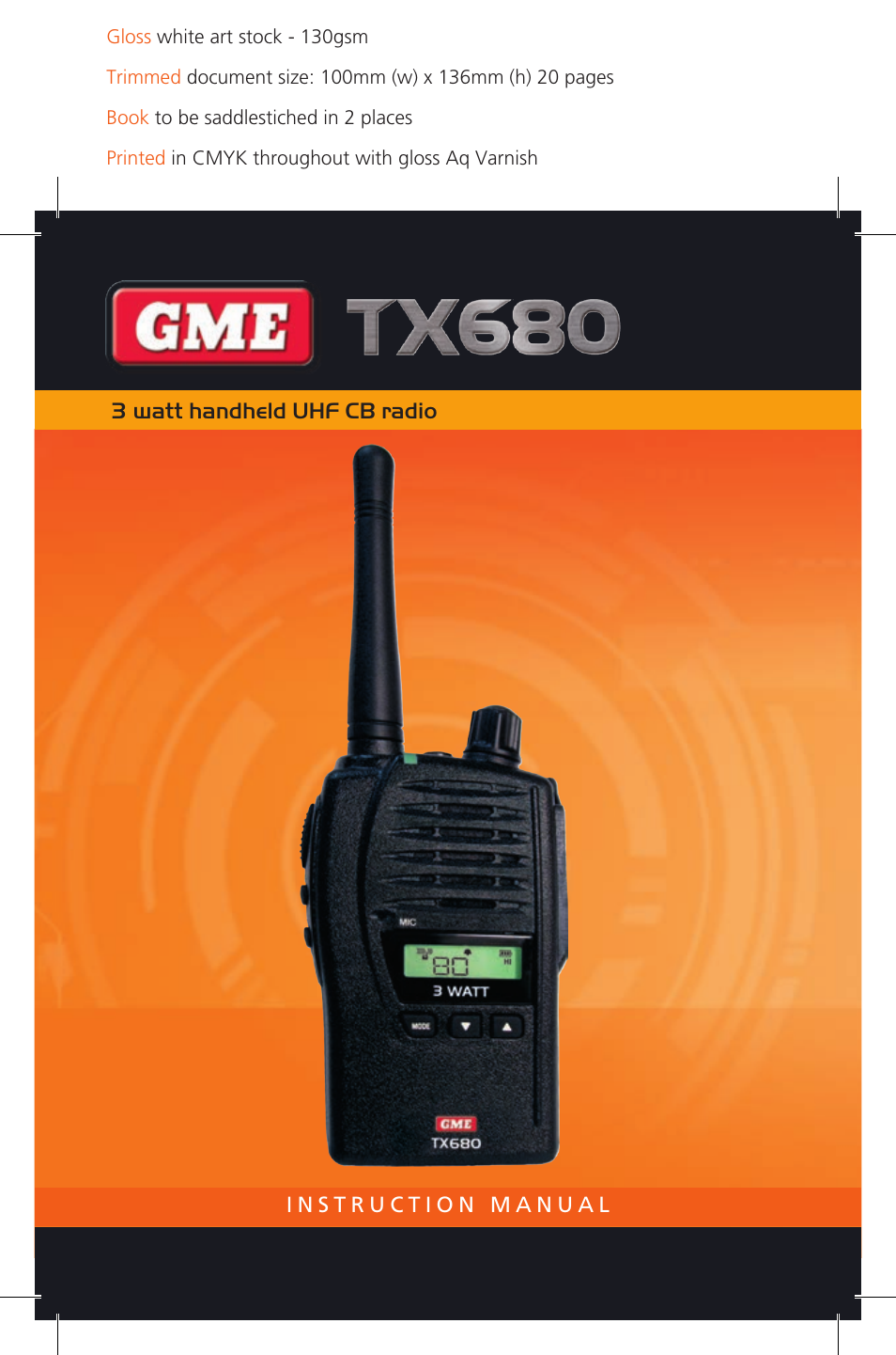 GME TX680 User Manual | 24 pages