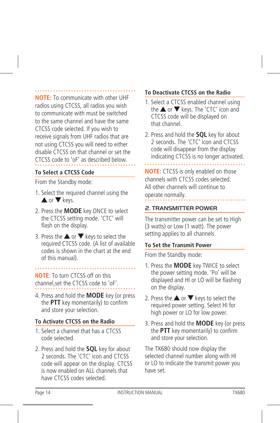 GME TX680 User Manual | Page 14 / 24