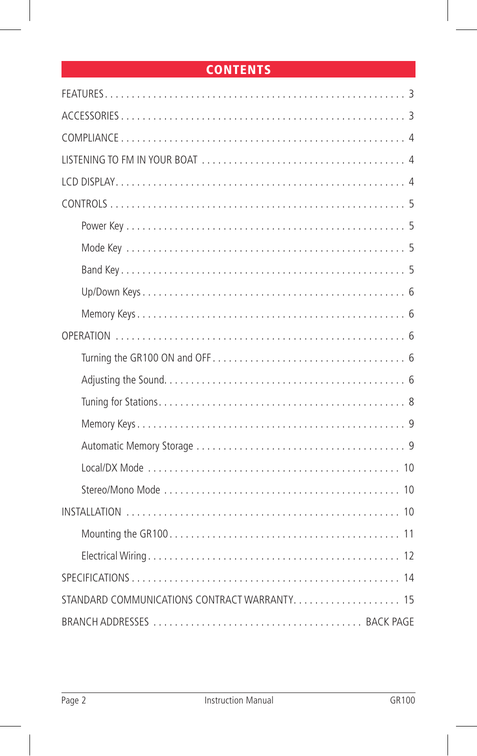 GME GR100 User Manual | Page 2 / 16