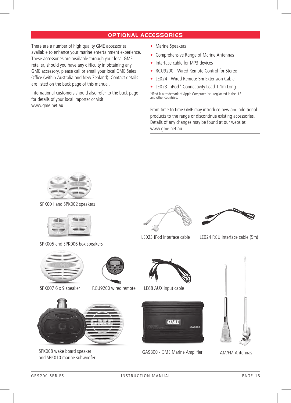 GME GR9240W User Manual | Page 15 / 20