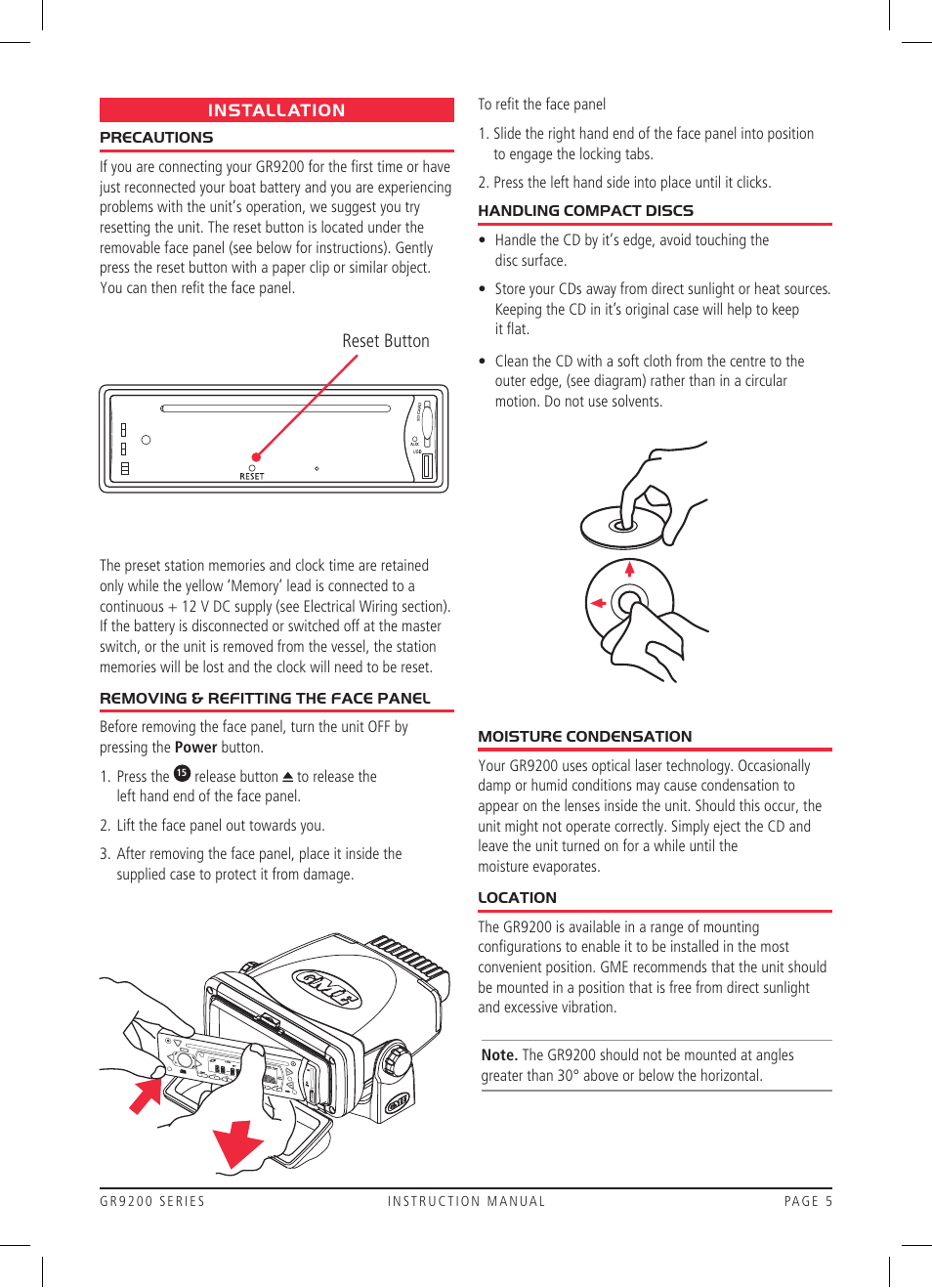 GME GR9240W User Manual | Page 5 / 20