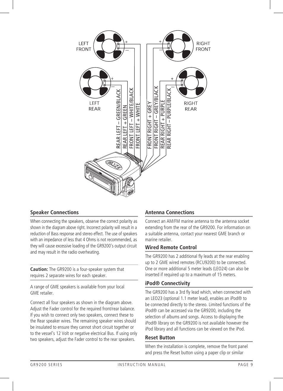 GME GR9240W User Manual | Page 9 / 20