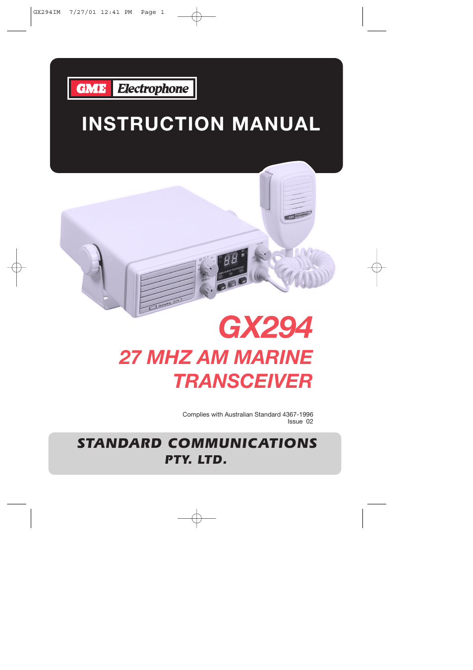 GME GX294 User Manual | 12 pages