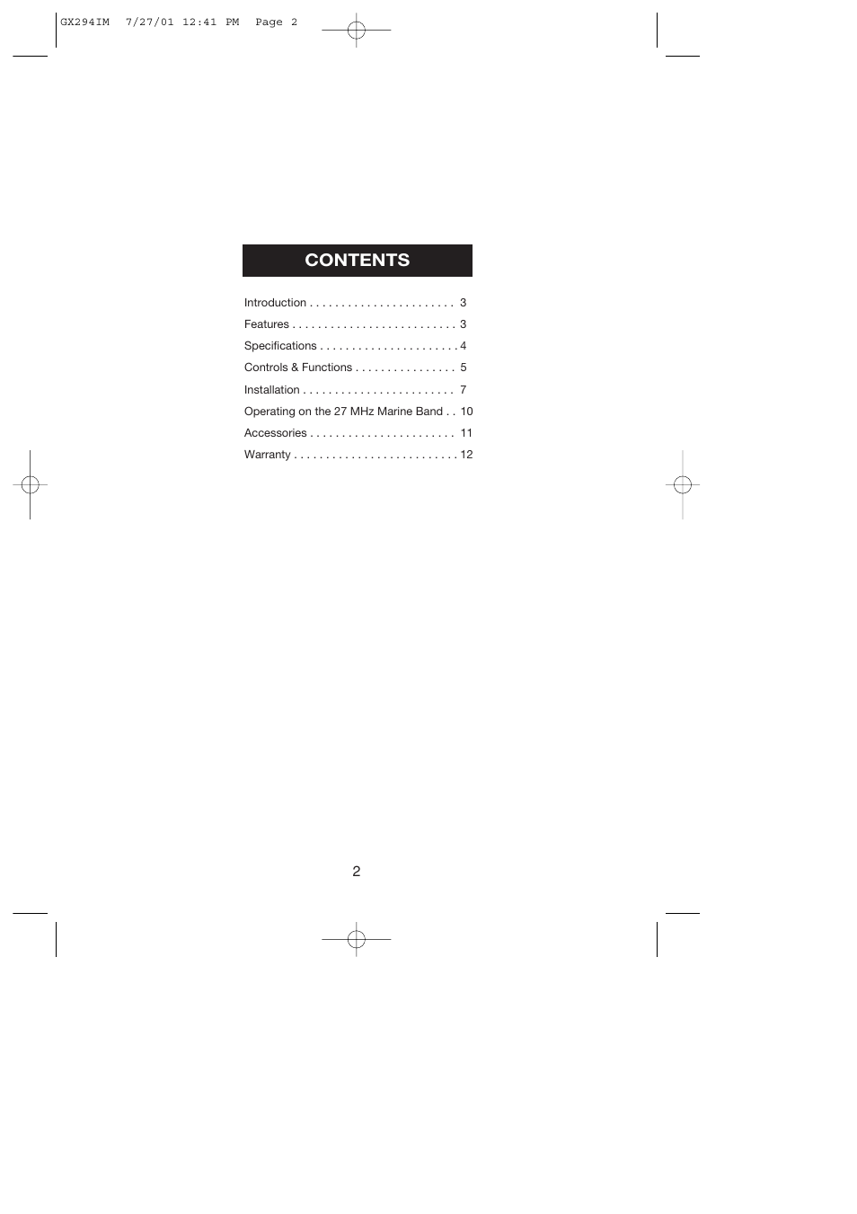 GME GX294 User Manual | Page 2 / 12