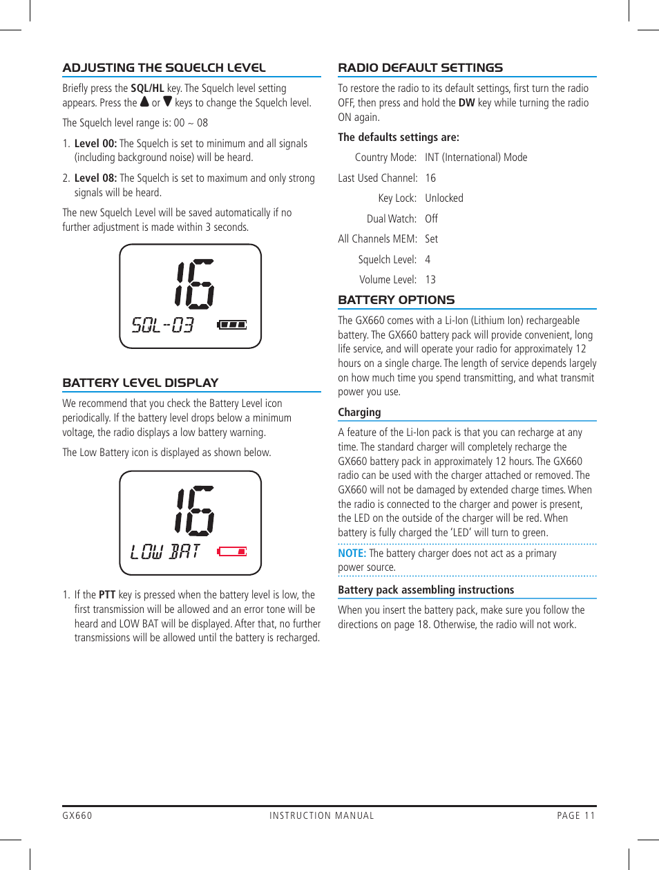 GME GX660 User Manual | Page 11 / 20