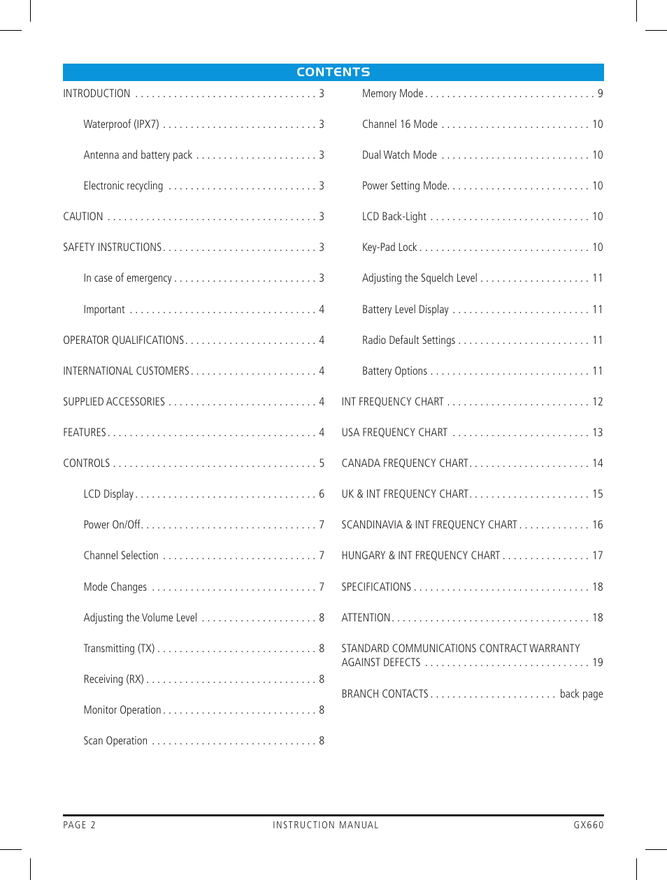 GME GX660 User Manual | Page 2 / 20