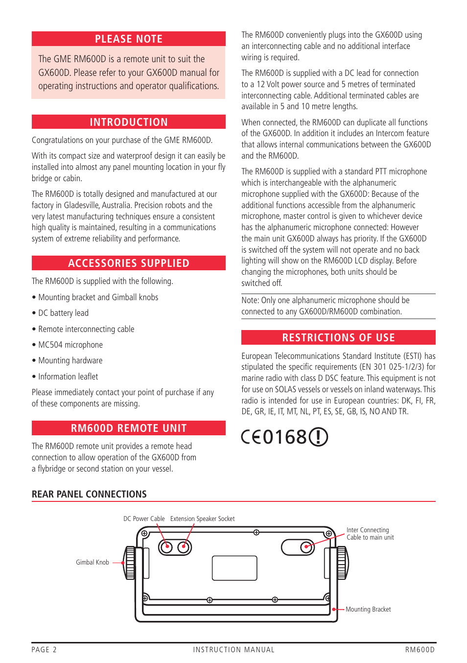 GME RM600D User Manual | Page 2 / 4