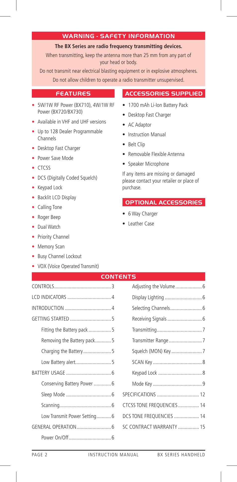GME BX710 User Manual | Page 2 / 16