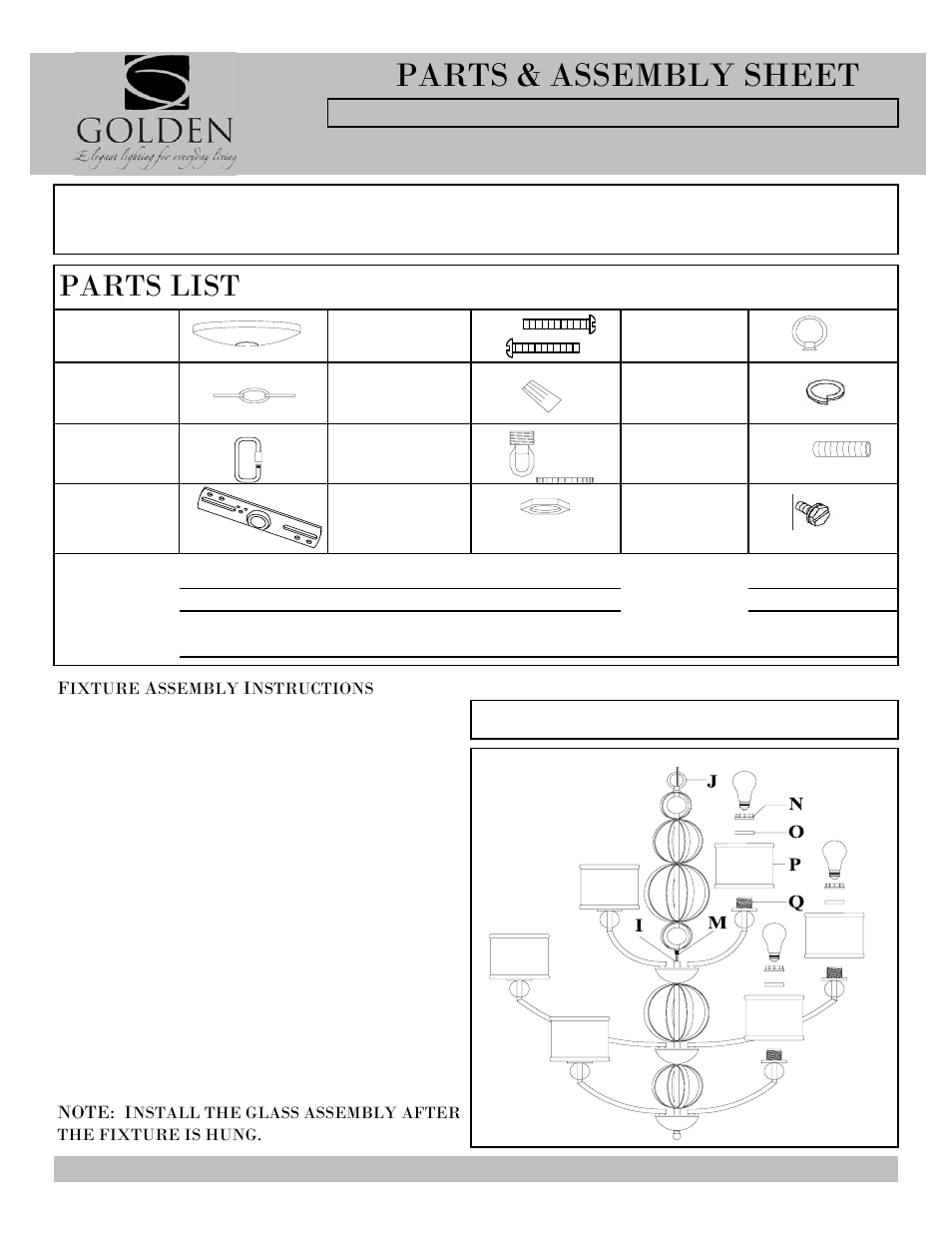 Golden Lighting 1030-363 CH User Manual | 3 pages